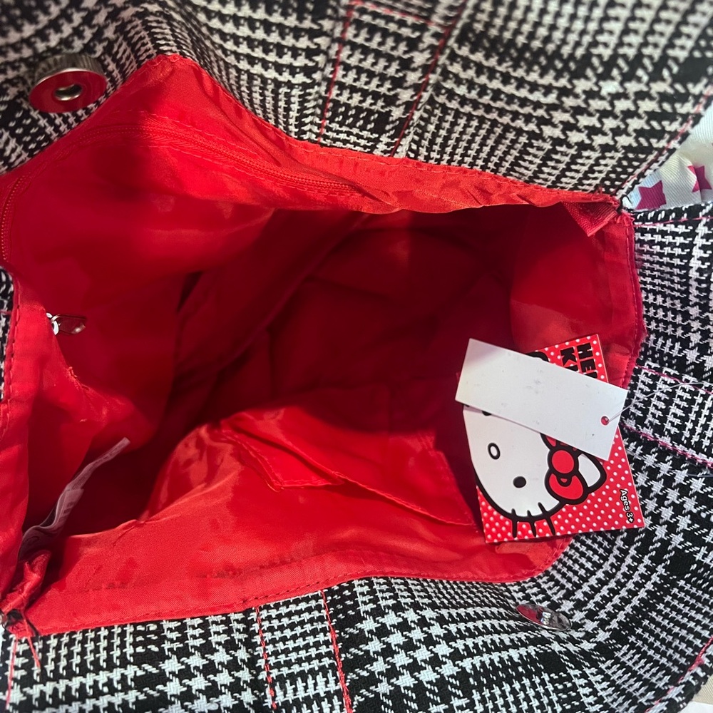 Hello Kitty Black and Red Checkered Tote - Picture 3 of 3